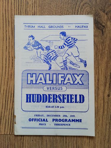 Halifax v Huddersfield Dec 1959 Rugby League Programme