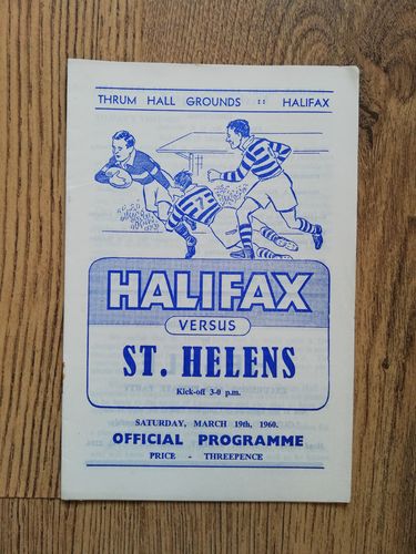 Halifax v St Helens Mar 1960 Rugby League Programme