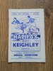 Halifax v Keighley Sept 1960 Rugby League Programme
