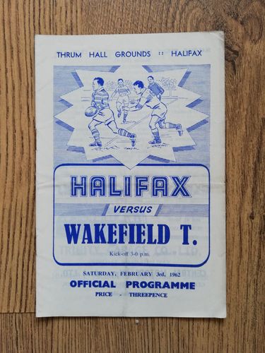 Halifax v Wakefield Feb 1962 Rugby League Programme