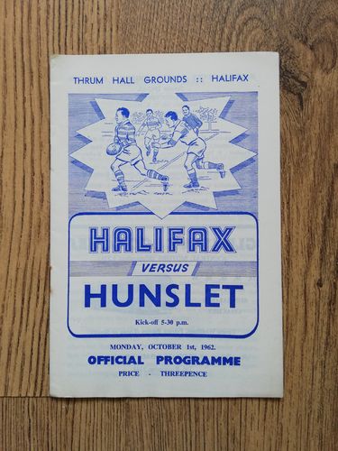 Halifax v Hunslet Oct 1962 Yorkshire Cup Semi-Final Rugby League Programme