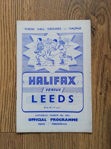 Halifax v Leeds Mar 1963 Rugby League Programme
