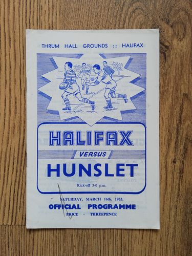 Halifax v Hunslet Mar 1963 Challenge Cup Rugby League Programme