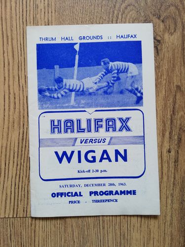Halifax v Wigan Dec 1963 Rugby League Programme