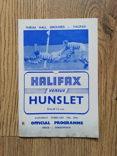 Halifax v Hunslet Feb 1964 Rugby League Programme