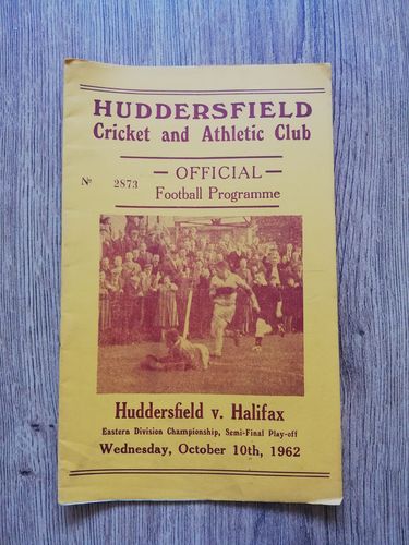 Huddersfield v Halifax 1962 Eastern Semi-Final Play-Off Rugby League Programme