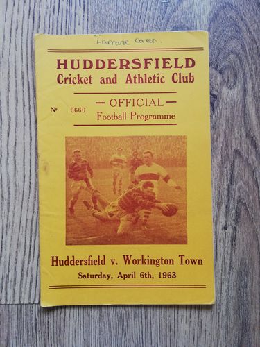 Huddersfield v Workington Apr 1963 Rugby League Programme