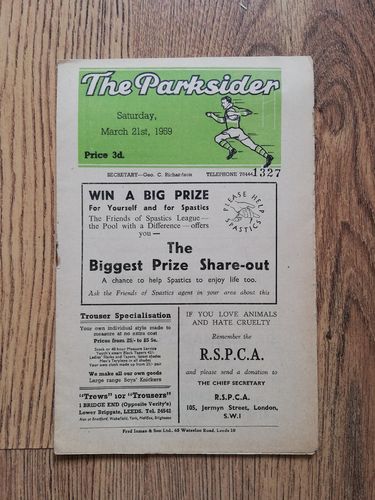 Hunslet v Keighley Mar 1959 Rugby League Programme