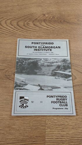 Pontypridd v South Glamorgan Institute Mar 1985 Rugby Programme