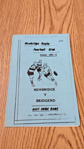 Newbridge v Bridgend Sept 1967 Rugby Programme