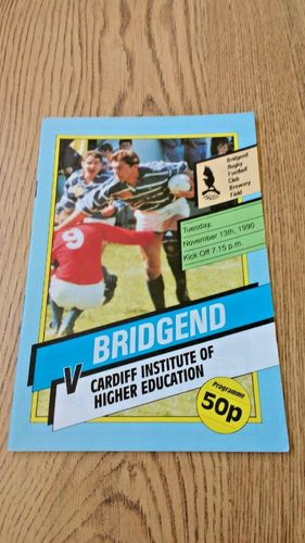 Bridgend v Cardiff Institute of Higher Education Nov 1990 Rugby Programme