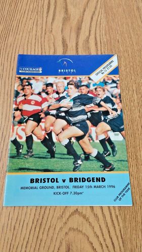 Bristol v Bridgend Mar 1996 Rugby Programme