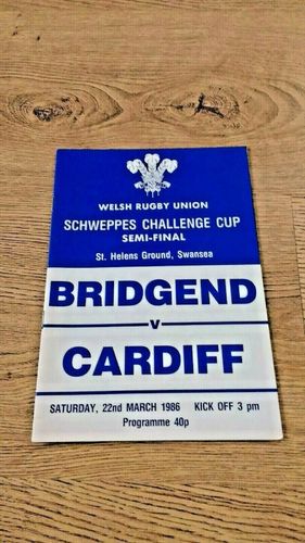 Bridgend v Cardiff Mar 1986 Welsh Cup Semi-Final Rugby Programme