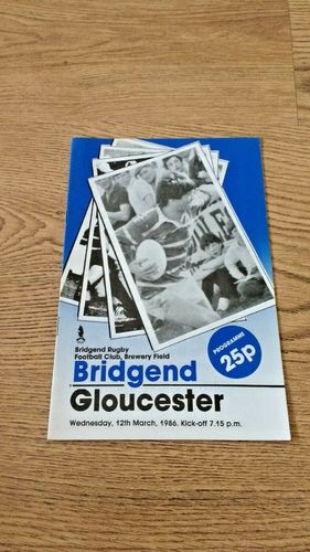 Bridgend v Gloucester Mar 1986 Rugby Programme