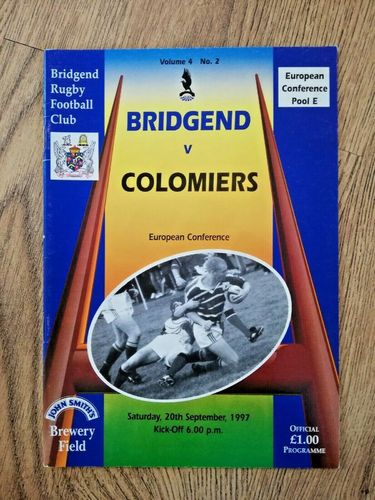 Bridgend v Colomiers Sept 1997 Rugby Programme