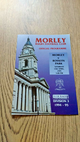 Morley v Rosslyn Park Apr 1995 Rugby Programme