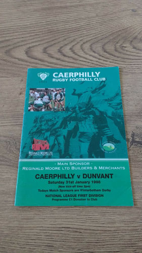 Caerphilly v Dunvant Jan 1998 Rugby Programme