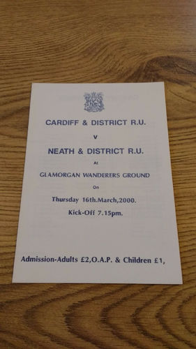 Cardiff & District v Neath & District Mar 2000 Rugby Programme