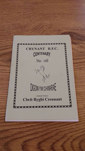 Crynant v Llanelli Sept 1995 Centenary Match Rugby Programme