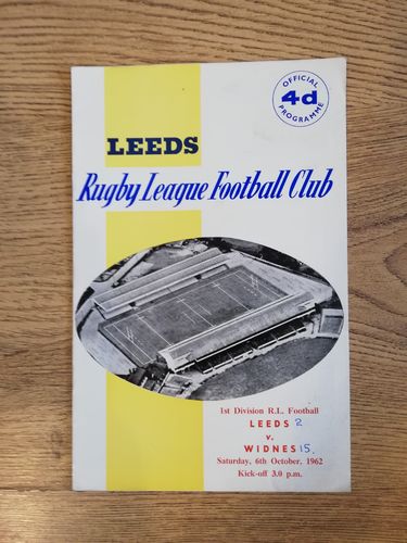 Leeds v Widnes Oct 1962 Rugby League Programme