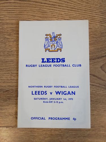 Leeds v Wigan Jan 1972 Rugby League Programme