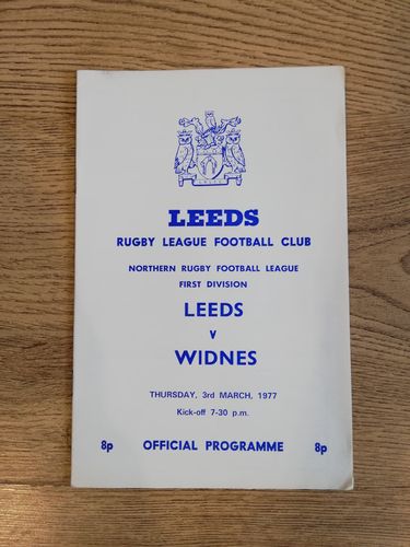 Leeds v Widnes Mar 1977 Rugby League Programme