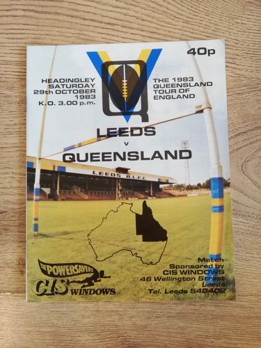 Leeds v Queensland Oct 1983 Rugby League Programme