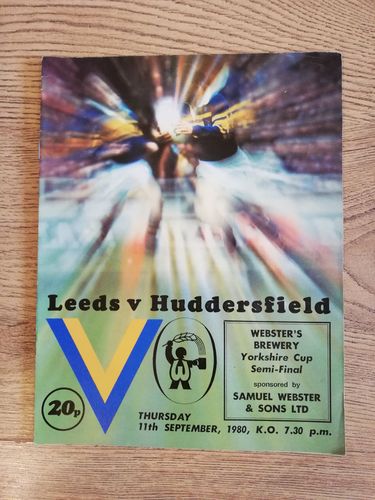 Leeds v Huddersfield Sept 1980 Yorkshire Cup Semi-Final Rugby League Programme