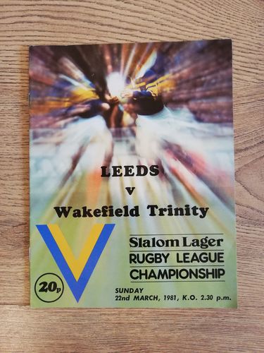 Leeds v Wakefield Mar 1981 Rugby League Programme