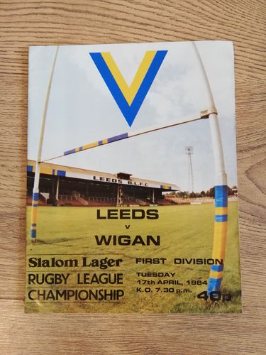 Leeds v Wigan Apr 1984 Rugby League Programme