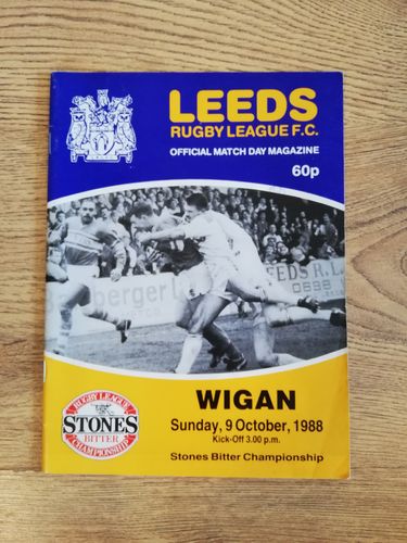 Leeds v Wigan Oct 1988 Rugby League Programme
