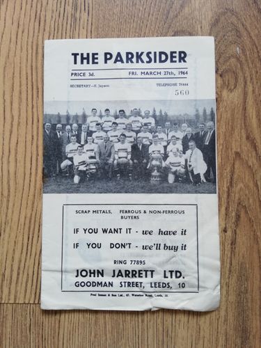 Hunslet v Leeds Mar 1964 Rugby League Programme