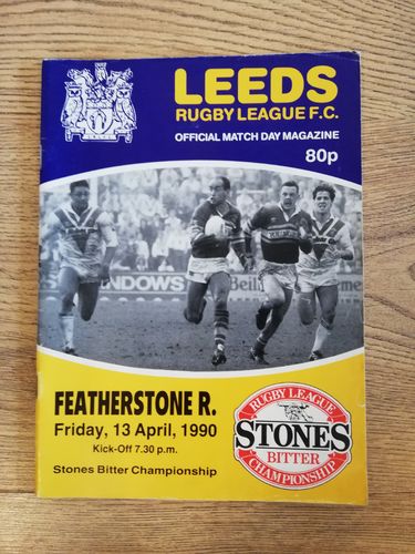 Leeds v Featherstone Apr 1990 Rugby League Programme