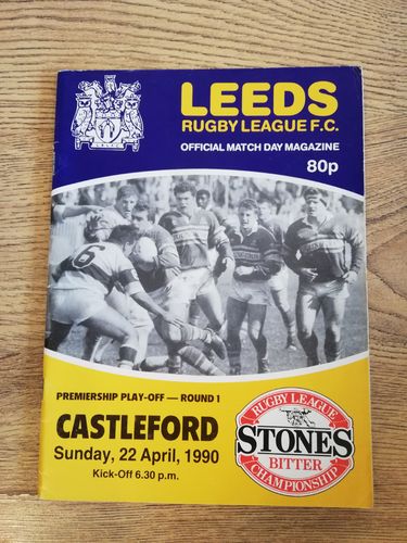 Leeds v Castleford Apr 1990 Premiership 1st round Rugby League Programme