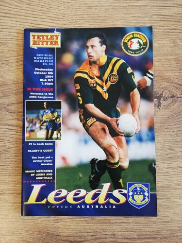 Leeds v Australia Oct 1994 Rugby League Programme