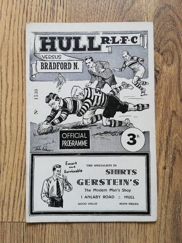 Hull v Bradford Northern Mar 1958 Rugby League Programme