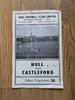 Hull v Castleford Nov 1959 Rugby League Programme