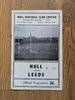 Hull v Leeds Dec 1959 Rugby League Programme