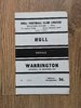 Hull v Warrington Dec 1963 Rugby League Programme