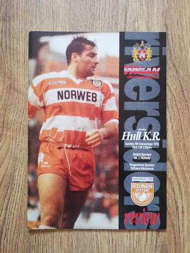 Wigan v Hull KR Dec 1993 Rugby League Programme