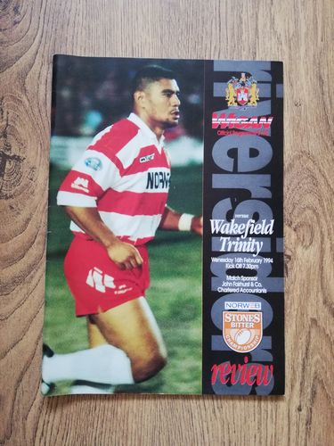 Wigan v Wakefield Feb 1994 Rugby League Programme