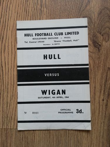 Hull v Wigan Apr 1964 Rugby League Programme