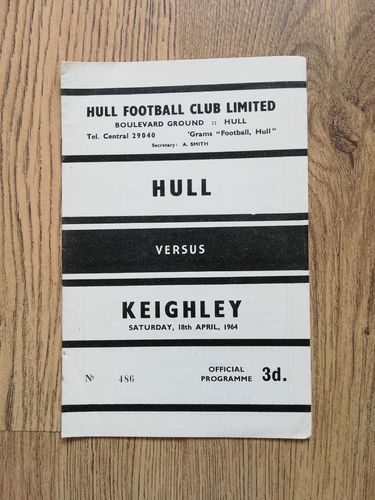 Hull v Keighley Apr 1964 Rugby League Programme