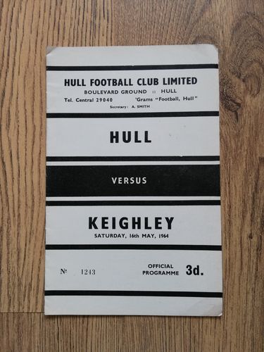 Hull v Keighley May 1964 Rugby League Programme