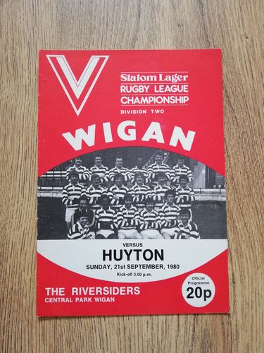Wigan v Huyton Sept 1980 Rugby League Programme