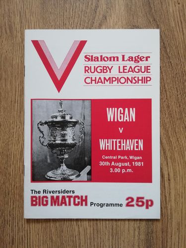 Wigan v Whitehaven Aug 1981 Rugby League Programme