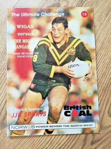 Wigan v Australia Oct 1990 Rugby League Programme