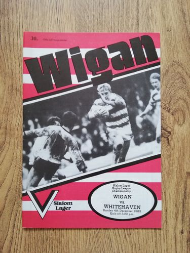 Wigan v Whitehaven Dec 1983 Rugby League Programme