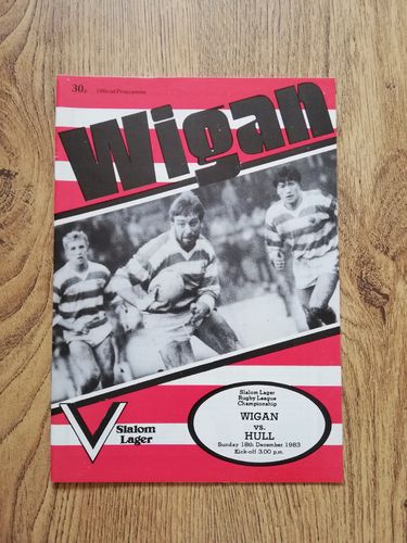 Wigan v Hull Dec 1983 Rugby League Programme