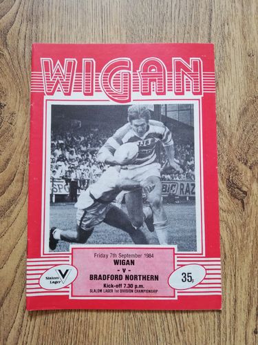 Wigan v Bradford Northern Sept 1984 Rugby League Programme